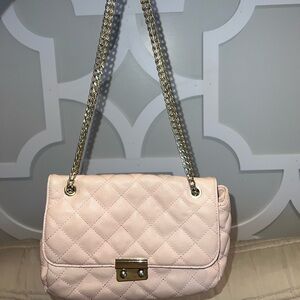 Expressions NYC handbag Chain Leather Nude Beige shoulder bag Chanel Style